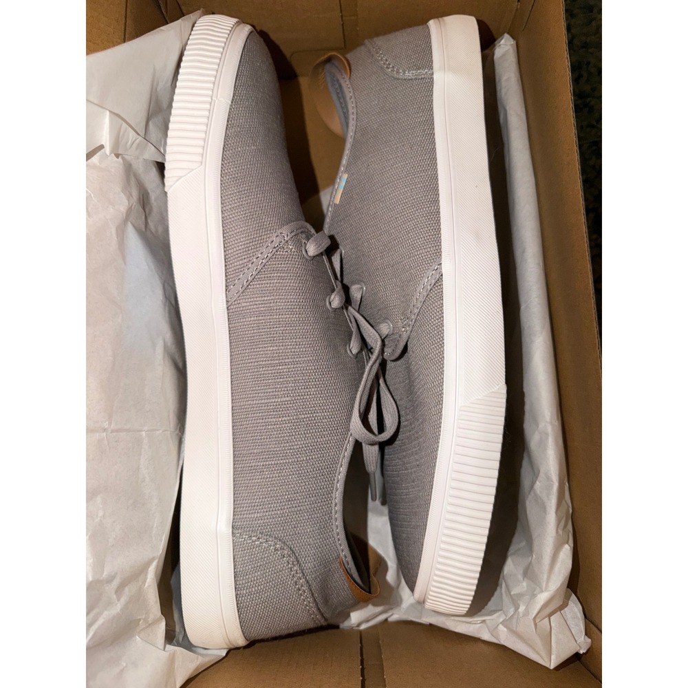 TOMS Carlo Drizzle Grey Heritage Canvas‎ Men Sneaker 11.5 Low Top Shoes